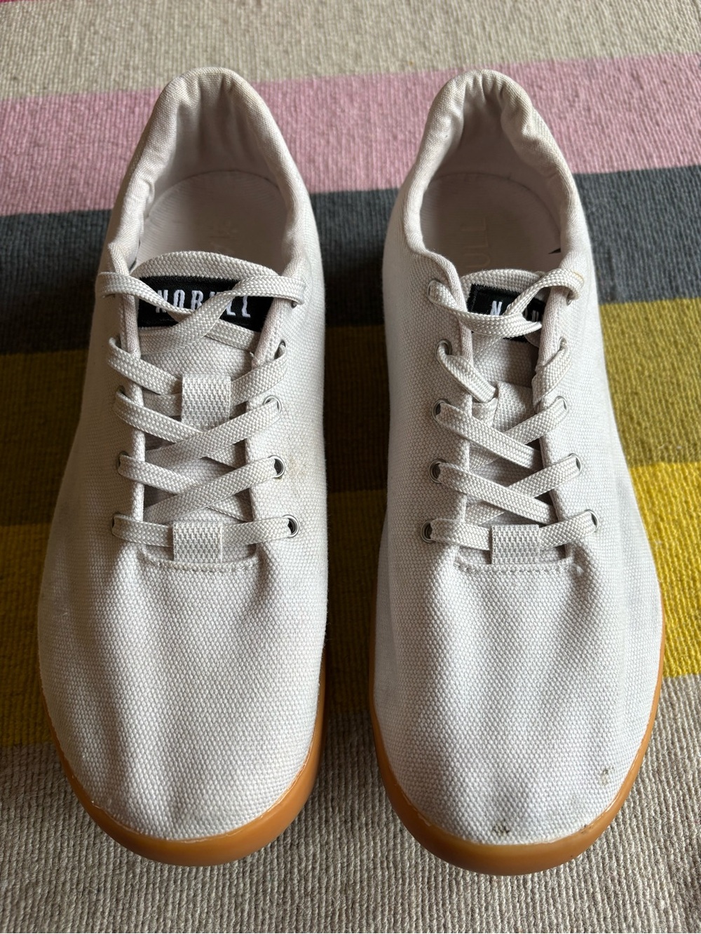 NOBULL Off-White Canvas Sneakers with Gum Sole